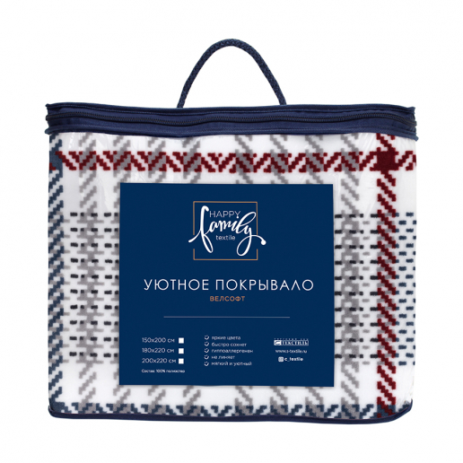 Покрывало Happy Family велсофт Берберри