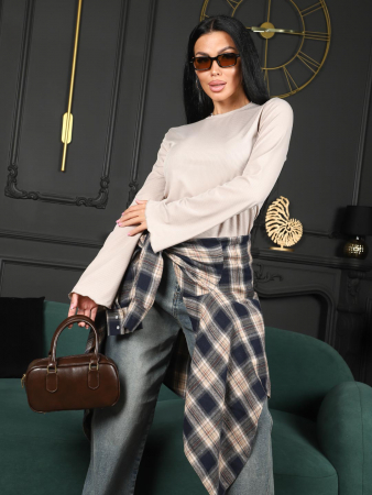 Женский лонгслив мод.2028/1 / Бежевый