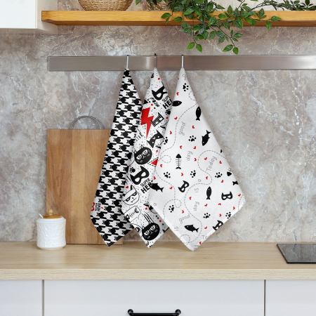 Набор вафельных полотенец "Самойловский Текстиль" Cat Hero вид 2