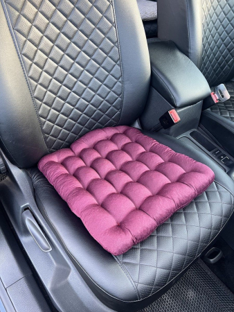 Подушка автомобильная на сиденье "АВТО-БИО" 40x40 / бордовая