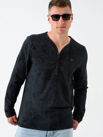 Мужской лонгслив "Путешествие" 2284-К / Черный