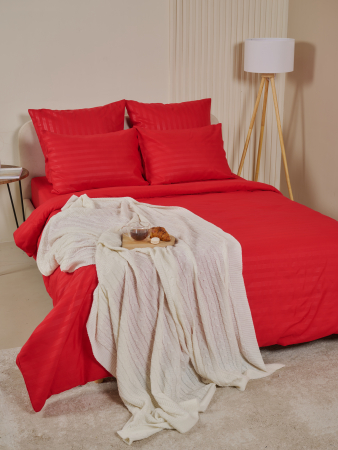 Пододеяльник микрофибра страйп / Красный