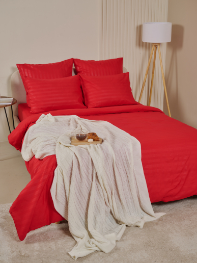 Пододеяльник микрофибра страйп / Красный