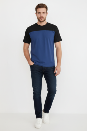 Мужская футболка 14482 / темно-синий+черный