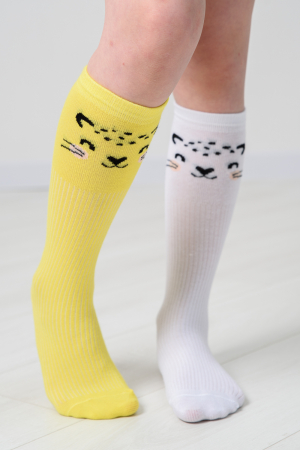 Детские гольфы Лео (набор 2 пары) / белый, желтый