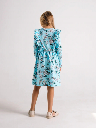 Детское платье "Красотка" / Цветущий сад на голубом