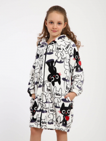 Детский халат "Мурлыка" / Белый