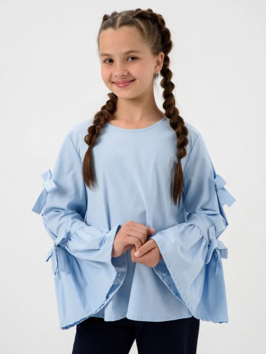 Детский джемпер "Лора" длинный рукав / Голубой