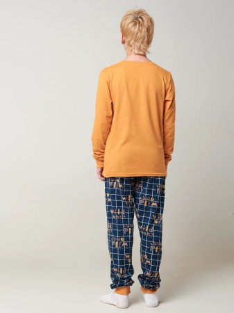 Детская пижама "Дрема" длинный рукав / Оранжевый
