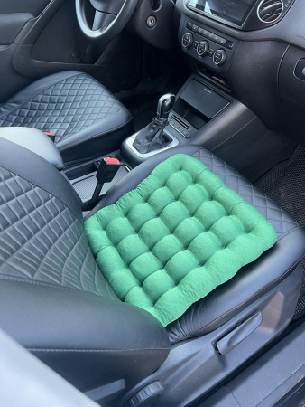 Подушка автомобильная на сиденье "АВТО-БИО" 40x40 / зеленая