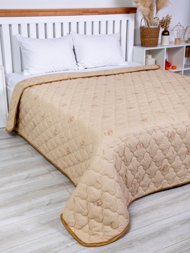 Одеяло-покрывало поплин овечья шерсть 300 гр/м2