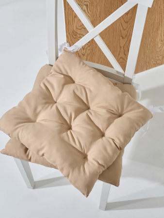 Кухонная подушка на стул (габардин) арт.GB40 / Бежевый