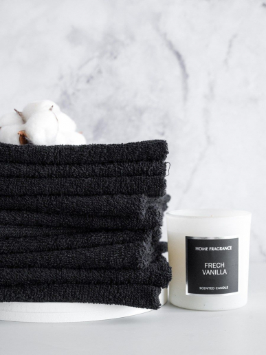 Набор махровых салфеток 5 шт 30x30 / черный