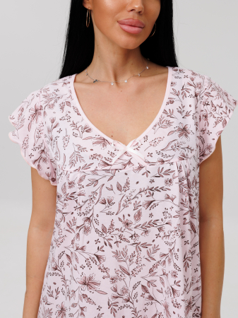 Женская сорочка Сор-71(К) / Пудровый (цветы)