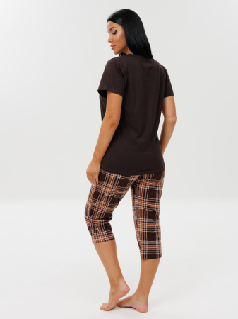 Женская пижама П-33(К) / Коричневый (коричневая клетка)