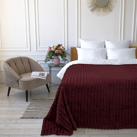 Покрывало Happy Family велсофт Волна г/к №70 бордовый