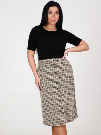 Юбка женская Магда / клетка бежевый