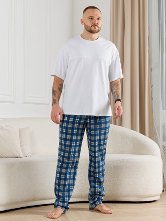 Брюки мужские Тор-1 / клетка синяя