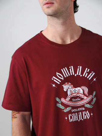 Мужская пижама "Лошадка" 2415-К / Бордовый