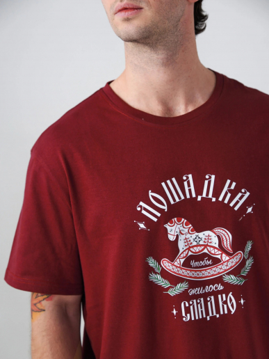 Мужская пижама "Лошадка" 2415-К / Бордовый