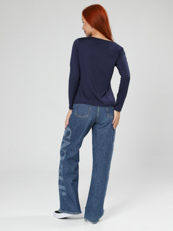 Женский лонгслив Энкар / темно-синий