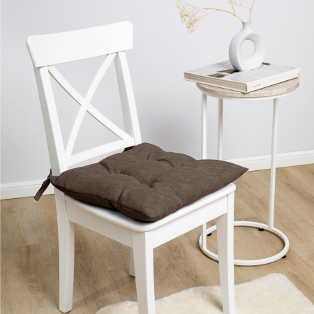 Подушка для стула "Волшебная Ночь" с тафтингом 40/40 Шоколад