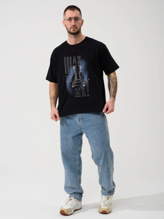 Мужская футболка "Шах и мат" 2439-К / Черный