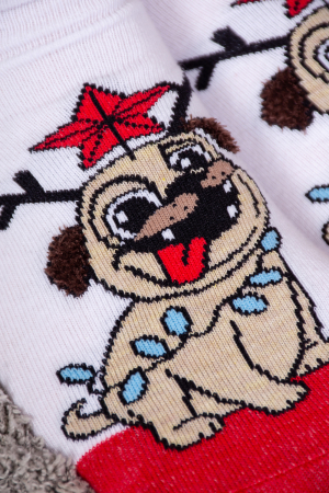 Женские носки  стандарт Символ дружбы (набор 3 пары) / белый, красный, серый