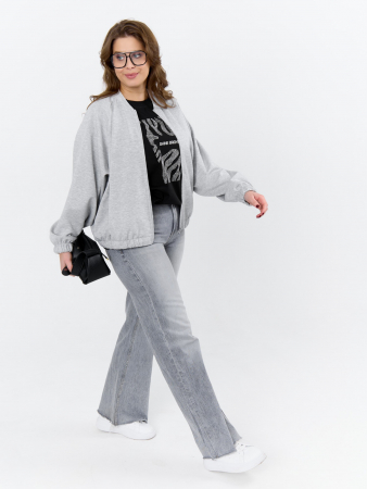 Женский бомбер Нео-1 БО-004 / серый меланж