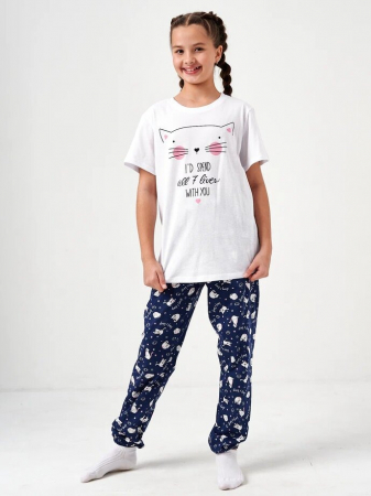 Детская пижама с брюками "Кисонька" короткий рукав