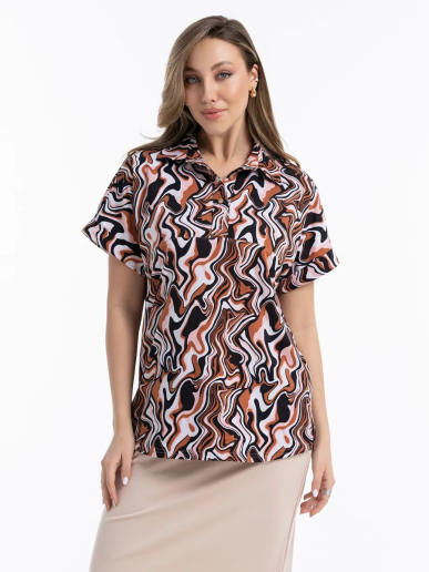 Женская блузка разноцветная / Розовый, белый