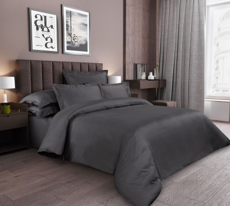 Ткань сатин Гладкокрашеный / Графитовый