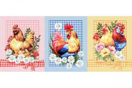 Набор полотенец вафельное полотно 3 шт. / Петушок
