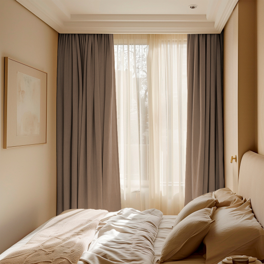 Комплект штор "Волшебная Ночь" Канвас / Кофе