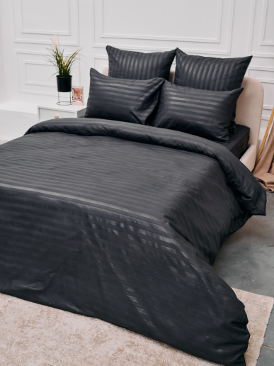 Пододеяльник микрофибра страйп / Серый