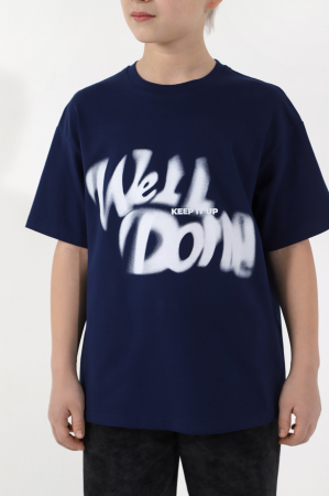 Детская футболка для мальчика Леон-3 / темно-синий