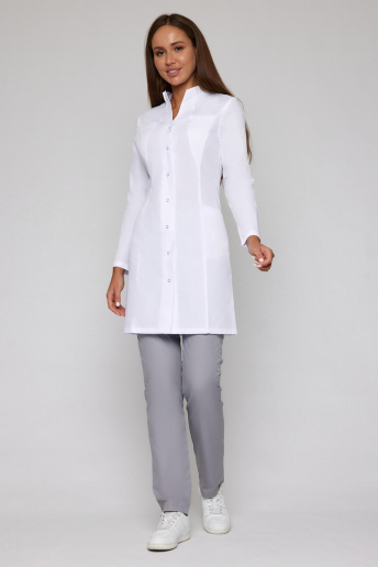 Халат медицинский женский 2-02-03-4 (дл.рукав) / Стрейч