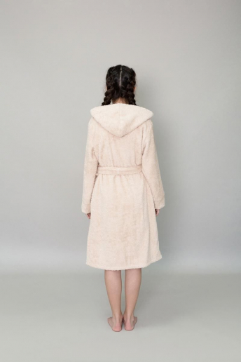 Детский махровый халат с капюшоном / бежевый