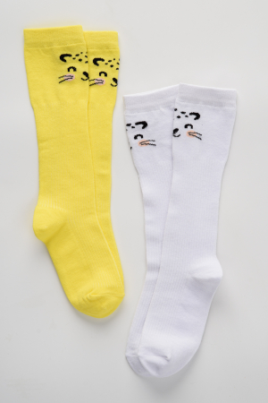 Детские гольфы Лео (набор 2 пары) / белый, желтый