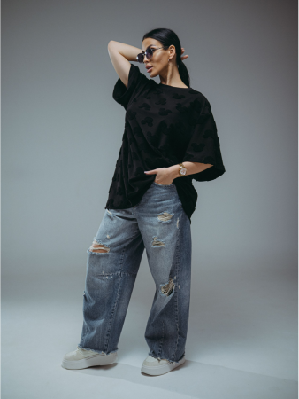 Женская футболка Ирбис / Махра, Микки черный