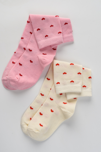 Детские гольфы Любимка (набор 2 пары) / экрю, розовый
