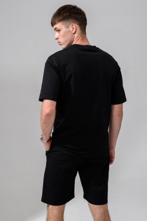 Мужской костюм с шортами 14486 / черный
