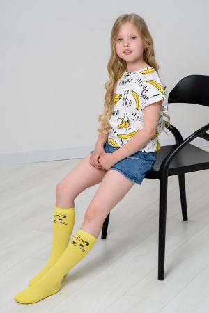 Детские гольфы Лео (набор 2 пары) / белый, желтый