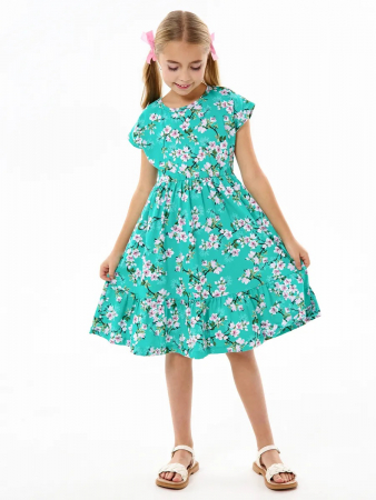 Детское платье "Ласточка" / Цветущий сад на ментоле