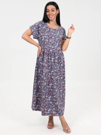 Женское платье М-982 / Цветок серый