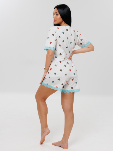 Женская пижама П-69(К) / Белый (сердечки)