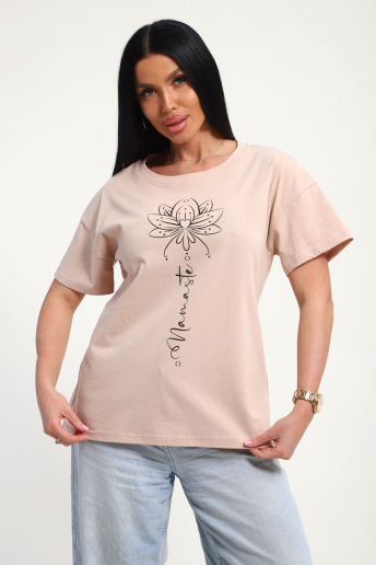 Женская футболка 85659 / бежевый