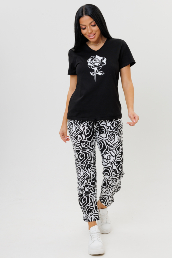 Женский костюм с брюками 2171 / Черный