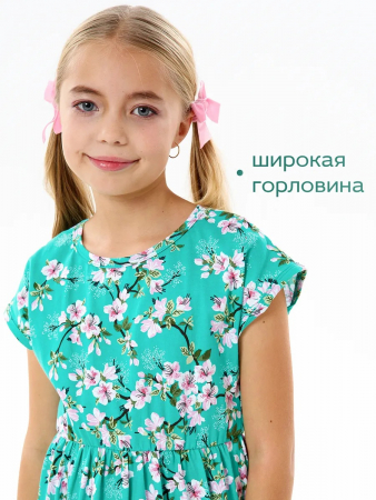 Детское платье "Ласточка" / Цветущий сад на ментоле