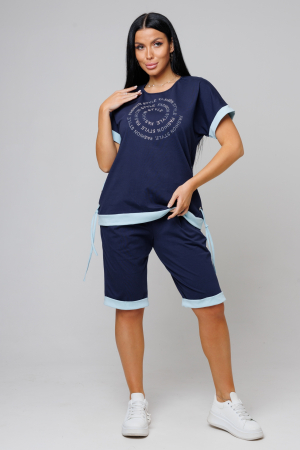 Женский костюм с бермудами 2150 / Синий